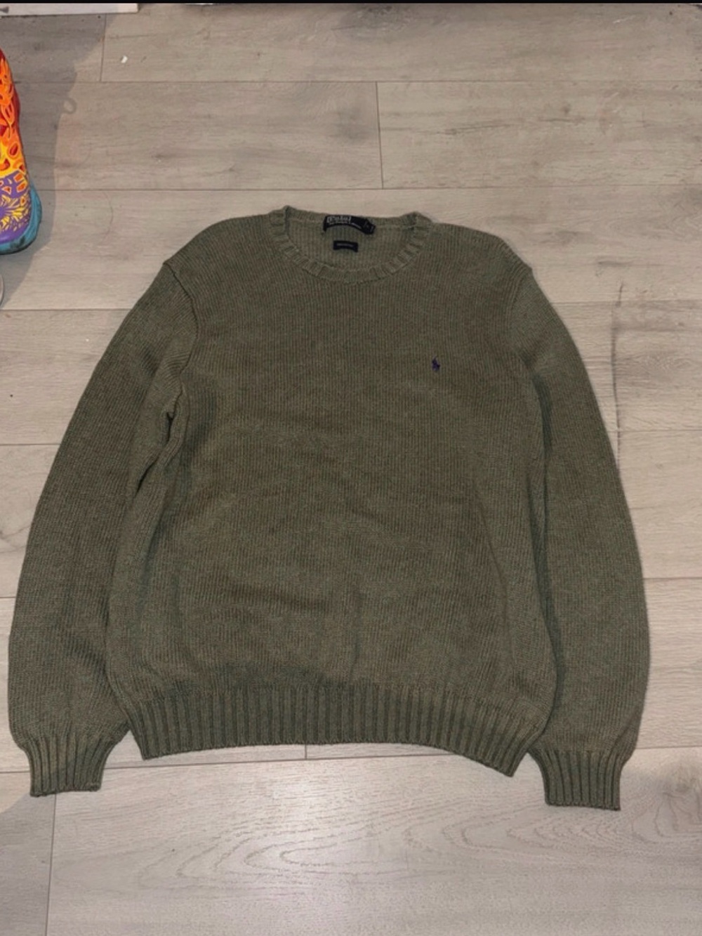 Ralph Lauren Olive Crewneck Knit Sweater